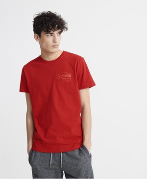 Superdry Vintage Logo Premium Goods Tonal Injection Férfi Pólók Piros | YMWHR2974